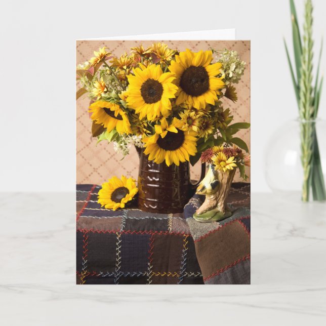 4038 Carte de sympathie du bouquet de tournesol (Devant)
