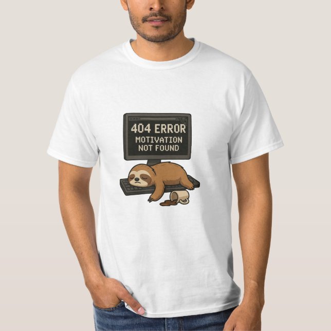 404 Error Sloth Funny T-Shirt (Vorderseite)
