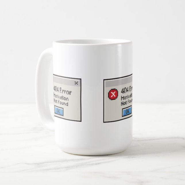 404 Fehler: Motivation wurde nicht gefunden Kaffeetasse (Vorderseite Links)