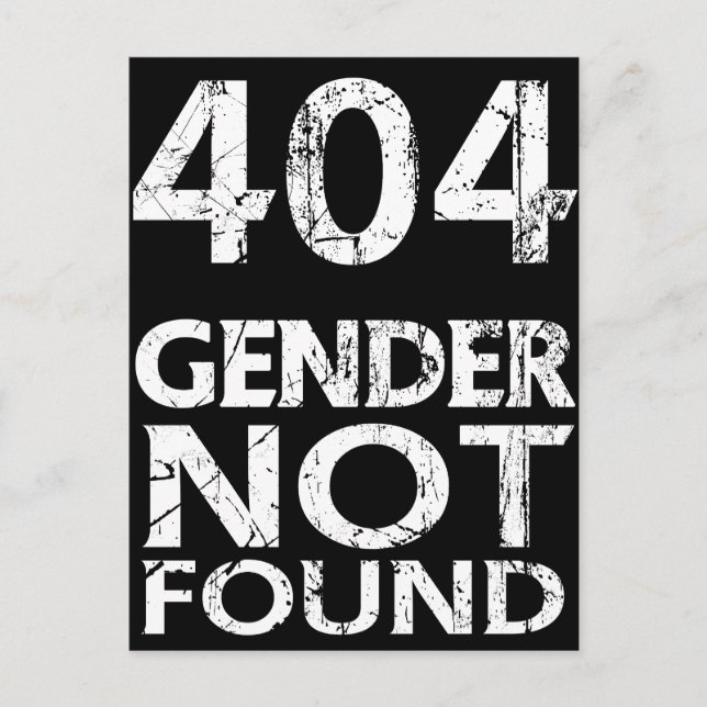 404 Gender not found - Agender Pride Postkarte (Vorderseite)
