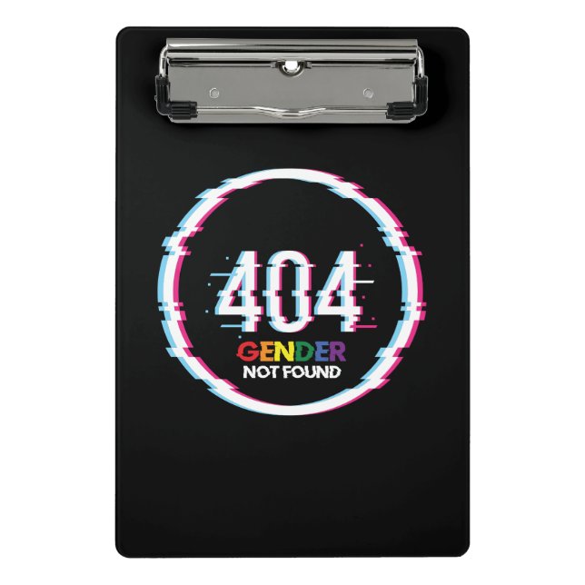 404 Geschlecht nicht gefunden | Funny LGBTQ | Stol Mini Klemmbrett (Vorderseite)
