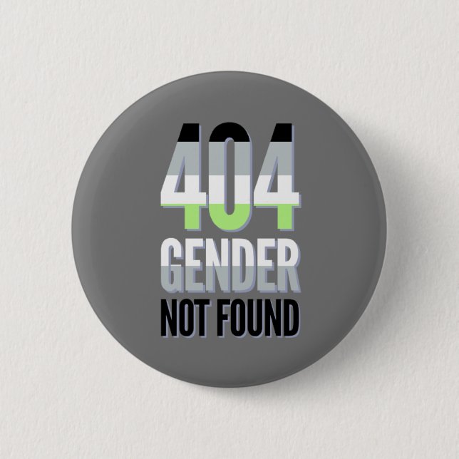 404 Geschlecht nicht gefundener Agender Button (Vorderseite)
