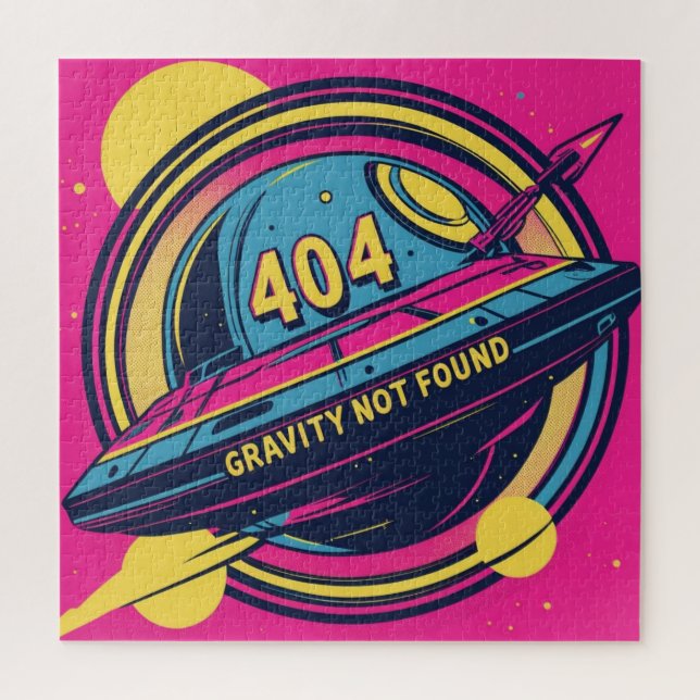 404 Gravity not found - Retro Space Pop Art (Vertikal)
