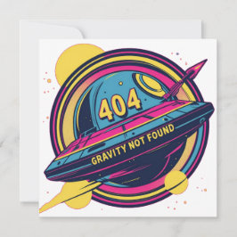 404 Gravity not found - Retro Space Pop Art Einladung