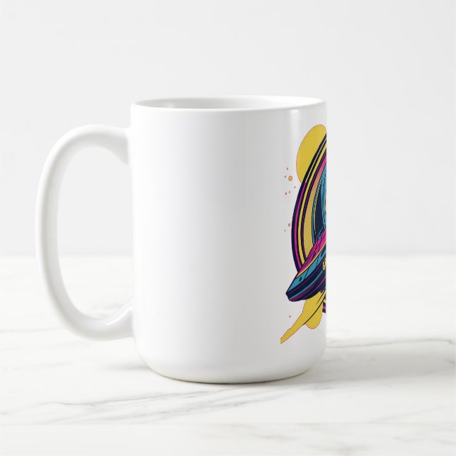404 Gravity not found - Retro Space Pop Art Kaffeetasse (Links)