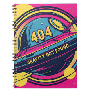 404 Gravity not found - Retro Space Pop Art Notizblock