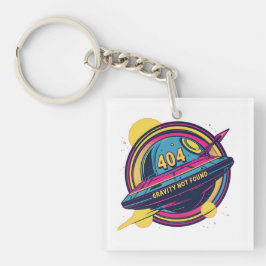 404 Gravity not found - Retro Space Pop Art Schlüsselanhänger