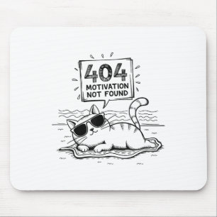 404 Motivation nicht gefunden Lustige faule Katze Mousepad