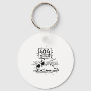404 Motivation nicht gefunden Lustige faule Katze Schlüsselanhänger