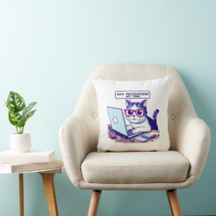 404 Motivation nicht gefunden Lustige Pixel-Katze  Kissen