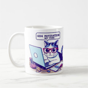 404 Motivation nicht gefunden Lustiger Katzenbeche Kaffeetasse