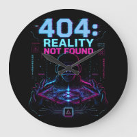 404 Realität nicht gefunden Cyberpunk VR Wanduhr