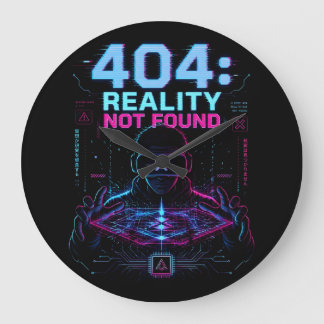 404 Realität nicht gefunden Cyberpunk VR Wanduhr