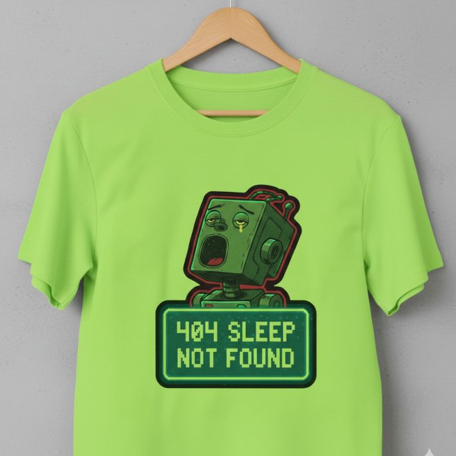 404 Schlaf nicht gefunden - Funny Tech Pixel Robot T-Shirt (Von Creator hochgeladen)