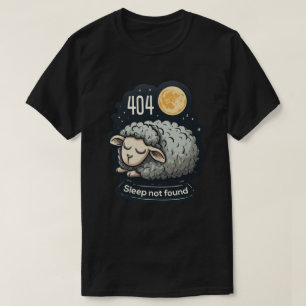 404 Schlaf nicht gefunden - Süßes Cartoon-Schaf T-Shirt