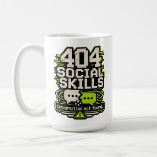 404 Soziale Fähigkeiten – Gespräch nicht gefunden Kaffeetasse