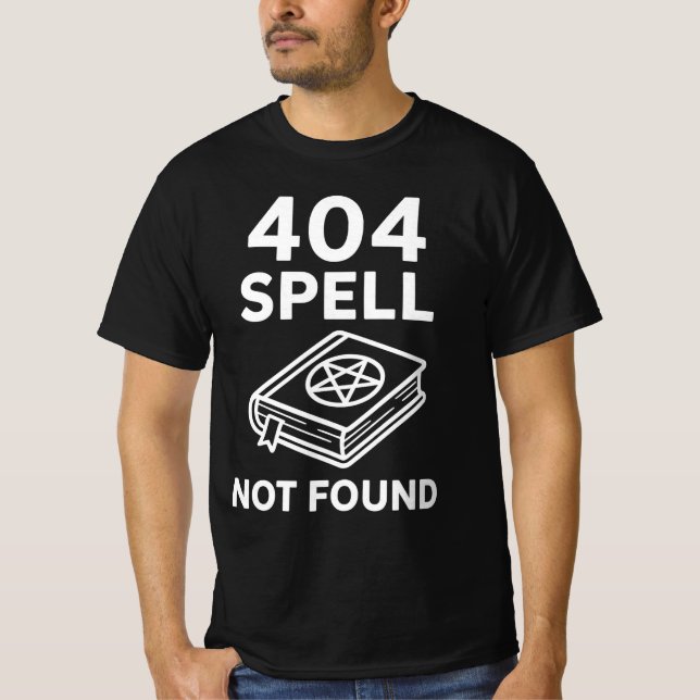 404 SPELL NOT FOUND | Wizard Tech Support Funny Ga T-Shirt (Vorderseite)