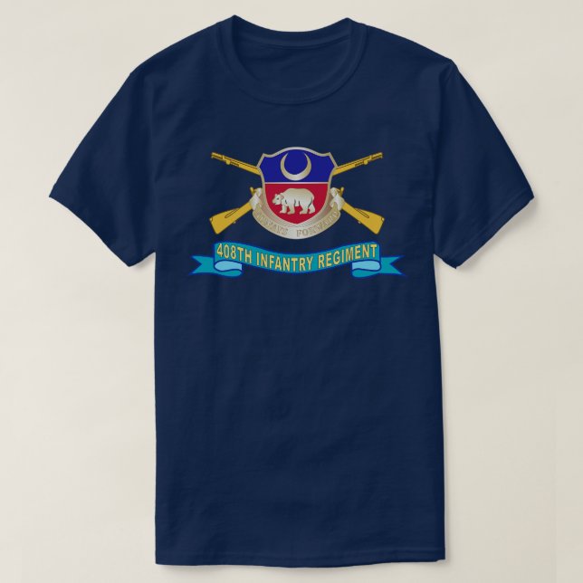 408. Infanterie-Regiment DUI w Br Ribbon X T-Shirt (Design vorne)
