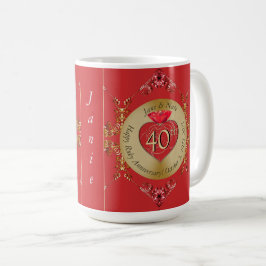 40./15. Ruby-Hochzeitstag Kaffeetasse