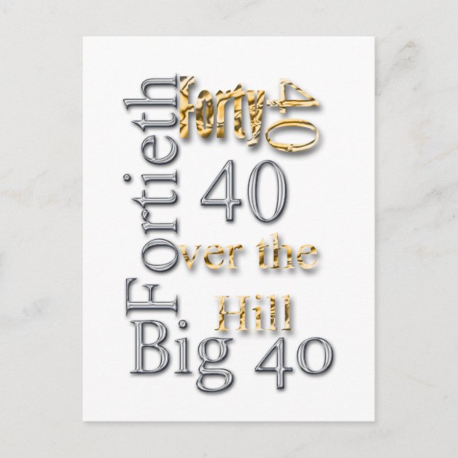 40. 40. Party Wiedersehen feiert Postkarte (Vorderseite)