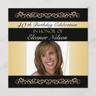 40.-49. Geburtstags-Party Einladungen mit Foto