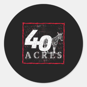 40 Acres und ein Maultier Black History T-Shirt Runder Aufkleber