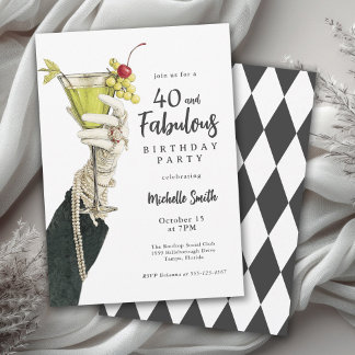 40 and Fabulous Milestone Adult Birthday Party Einladung
