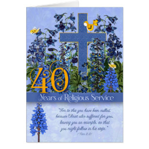 40 ans de service religieux Écriture Larkspur
