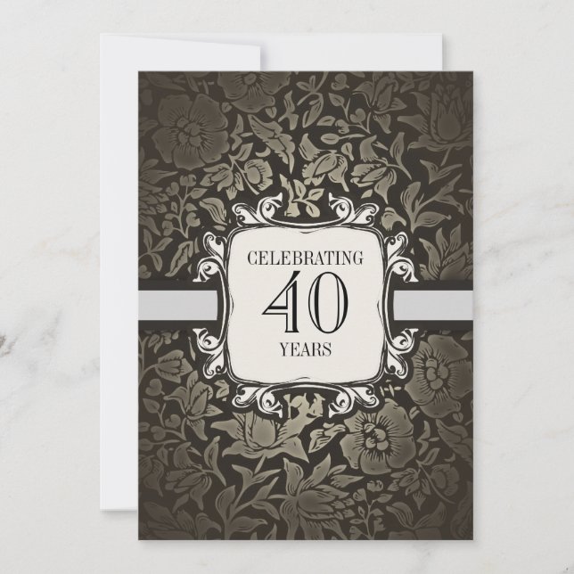 40 ans mariage anniversaire invitations (Devant)