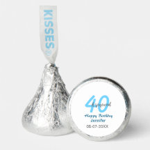 40 ans & nom date bleu gras numéro renouvelé