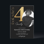 40. Black Gold Geburtstag Einladung mit Foto<br><div class="desc">Diese individuell gestaltbare Einladungs-Card ist für unsere Geburtstagseinladungen mit Foto-Kollektion konzipiert und verfügt über einen bearbeitbaren Foto-Bereich,  Goldnummern und handgeschriebene dekorative Schriftart. Matching-Elemente verfügbar.</div>