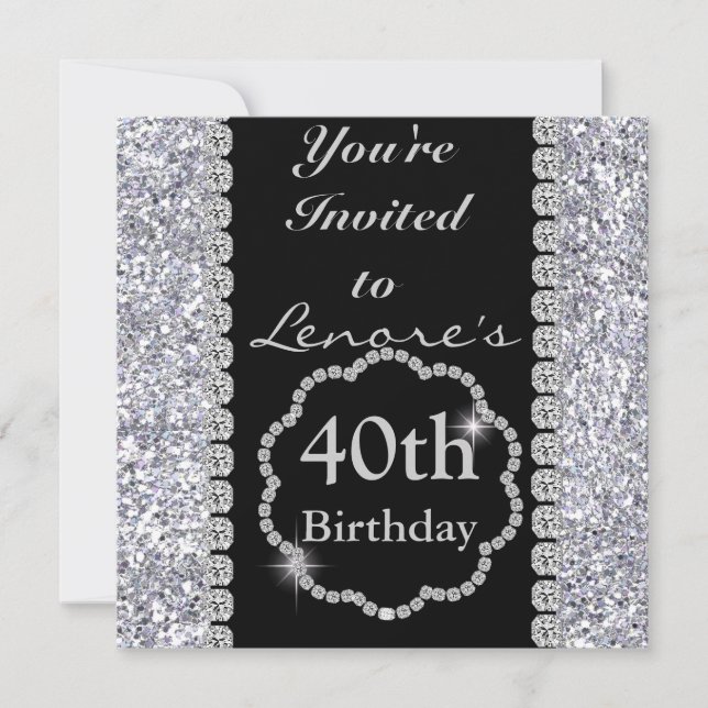 40. BLING Geburtstagsparty Einladung (Vorderseite)