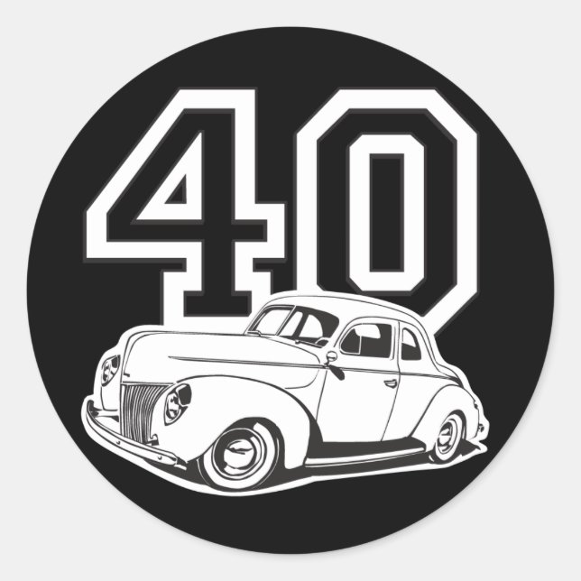 40 Classic Runder Aufkleber (Vorderseite)