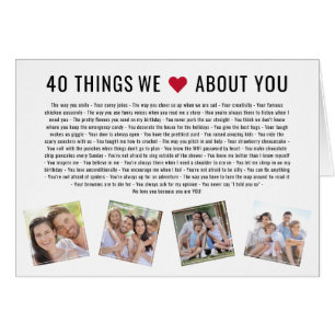 40 Dinge, die wir über Sie Liebe 40. Geburtstags