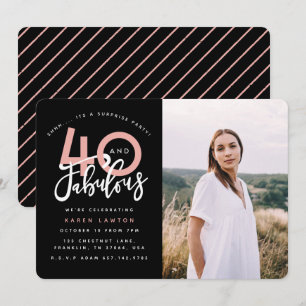 40 et fabuleuse invitation photo fête d'anniversai