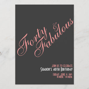 40 et fabuleux anniversaire Invitation