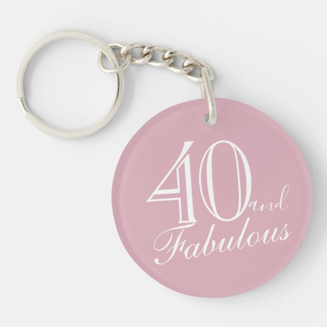 40 et fabuleux Pink élégant Script 40e anniversair (Devant)