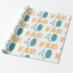 40 & Fab Moderner Geburtstag Geschenkpapier