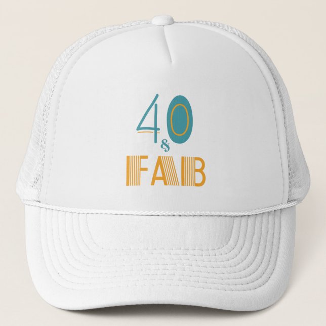 40 & Fab Moderner Geburtstag Truckerkappe (Vorderseite)