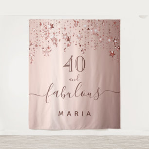 40 fabelhafte Geburtstagsstars Rose goldene Funkel Wandteppich