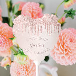 40 fabelhafte Party Rose Gold Glitzer Tropfen Glam Ballon<br><div class="desc">Girly und trendige Ballons für eine 40 & fabelhafte Geburtstagsfeier, 40. Geburtstag Party. Ein feminin hellrosa, Rose goldener Hintergrund mit Imitaten Rose Gold Glitzer Tropfen. Vorlagen für Datum und Name/Alter 40. Kurzer Text und dunkle Rose, goldfarbene Buchstaben. Der Name ist mit einem modernen handgeschriebenen Stilskript geschrieben. Ideal als Dekoration mit...</div>