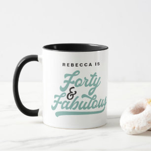 40 & fabelhafte Vintage Geburtstagsschrift Tasse