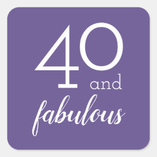 40 & Fabuleux Stickers Violet Anniversaire
