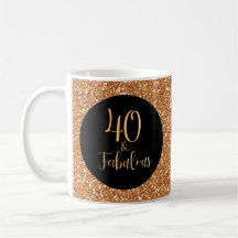 40 & Fabulous Birthday Gold Glitzer Black