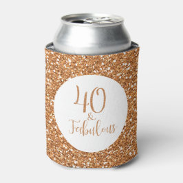 40 & Fabulous Birthday Gold Glitzer Dosenkühler