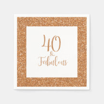 40 & Fabulous Birthday Gold Glitzer