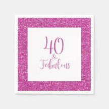 40 & Fabulous Birthday Pink Glitzer