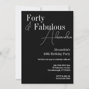 40 Fabulous Black and White Birthday Party Einladung