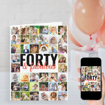 40 & Fabulous Editable Big Foto Collage Geburtstag Karte<br><div class="desc">Große Geburtstagskarte personalisiert mit Ihren eigenen Fotos und individuellen Nachrichten. Die Fotovorlage ist für Sie Set, um 40 Fotos hochzuladen und Sie können die Formulierung bearbeiten, innen und außen. Der Titeltitel ist teilweise editierbar und liest derzeit "Forty & fabulous" in moderner überdimensionaler Typografie und Pinselskripte. Sie können dies ändern, um...</div>