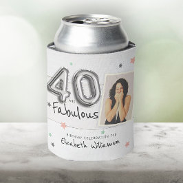 40 & Fabulous Foil Balloon Stars Foto Geburtstag Dosenkühler